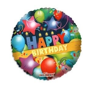 Folienballon "Happy Birthday" - 45 cm - gefüllt