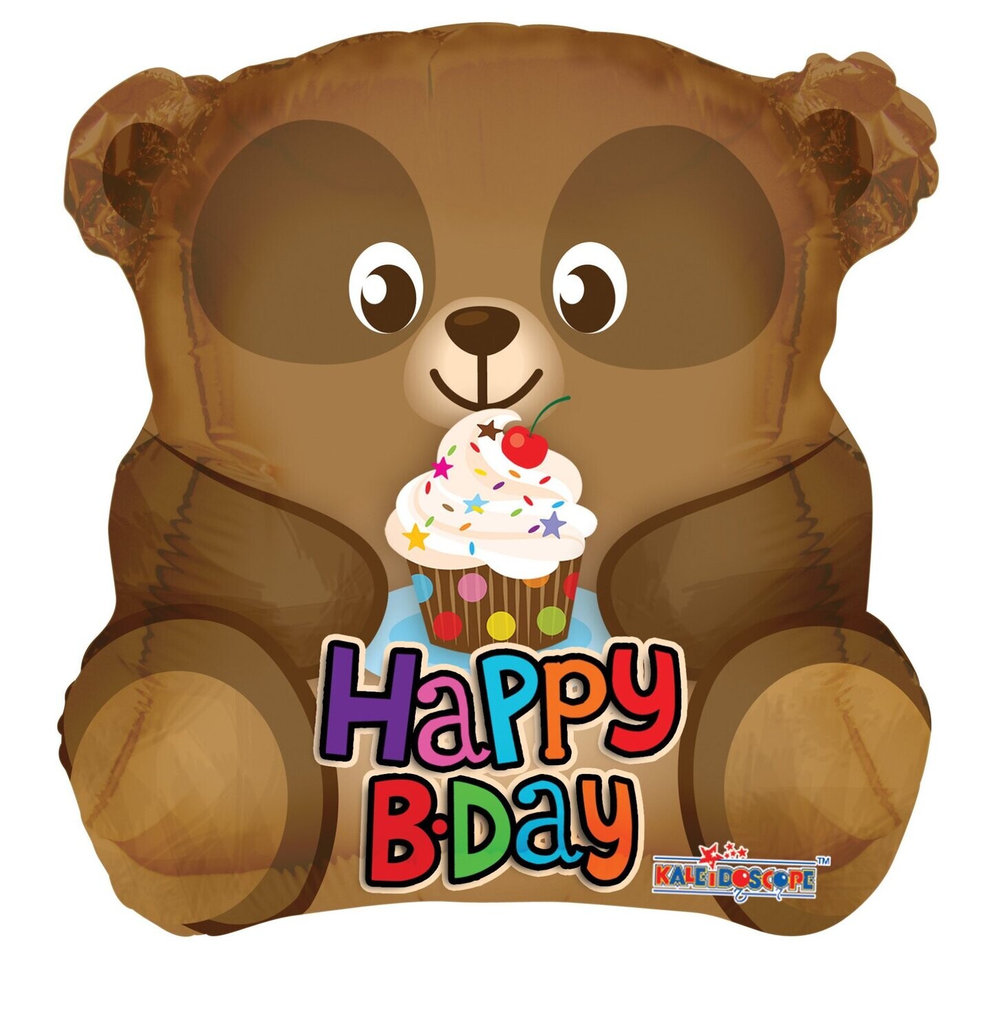 Folienballon "Happy B-Day Bear" - 45 cm - gefüllt