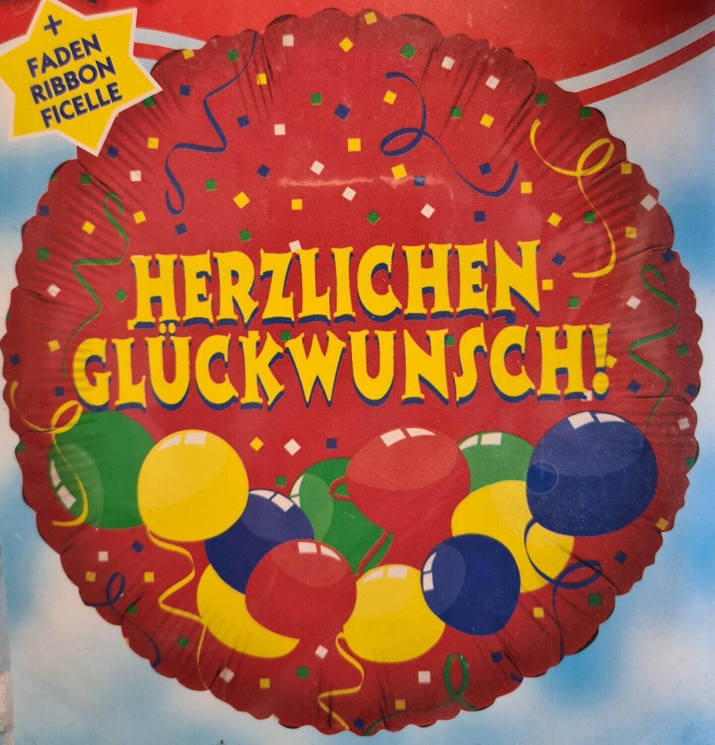 Folienballon "Herzlichen Glückwunsch" - 45 cm - gefüllt