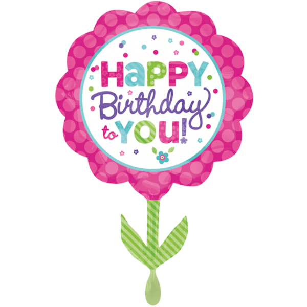 Folienballon XXL "Pink & Teal Birthday" - 73 cm - gefüllt