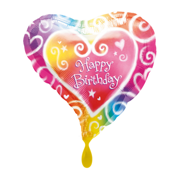 Folienballon "Watercolour Birthday" - 45 cm - gefüllt