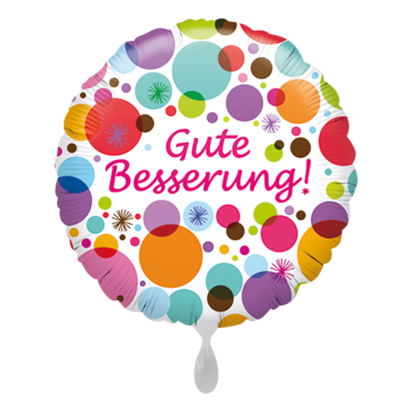 Folienballon "Gute Besserung Polka Dots " - 43 cm - gefüllt