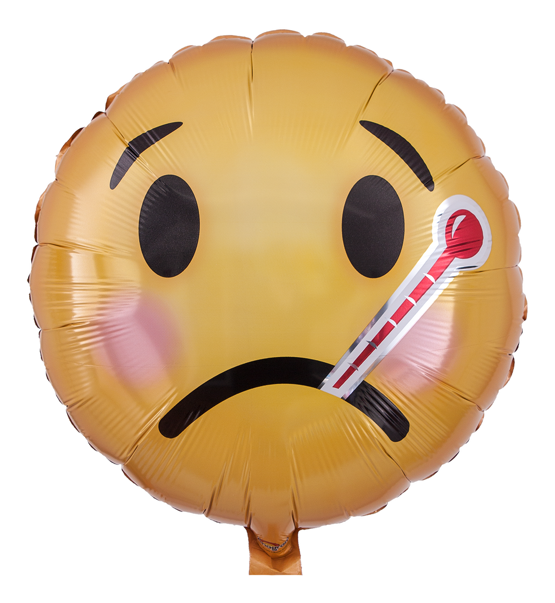 Folienballon "kranker Smiley " - 43 cm - gefüllt