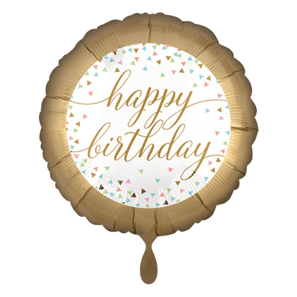 Folienballon "Happy Birthday Pastel Confetti" - 43 cm - gefüllt