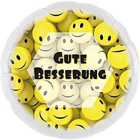 Folienballon "Gute Besserung Smileys" - 45 cm - gefüllt