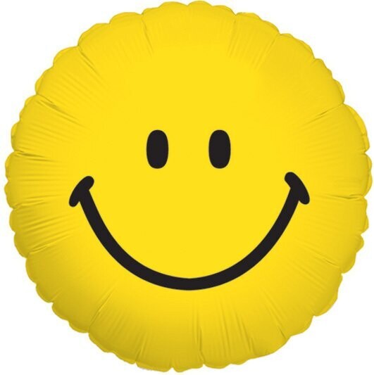 Folienballon "Smiley" - 45 cm - gefüllt