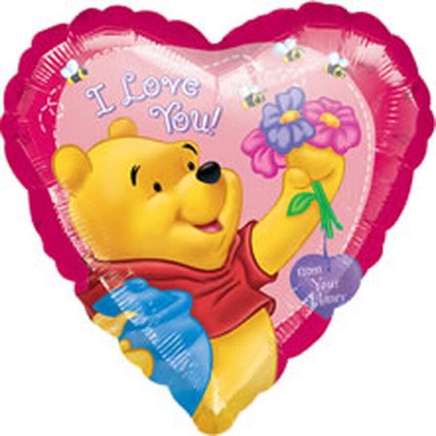 Folienballon Winnie Pooh "I Love You" - 45 cm - gefüllt