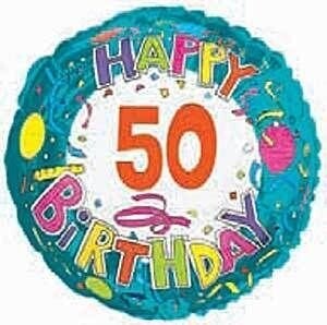 Folienballon "50" - 45 cm - gefüllt