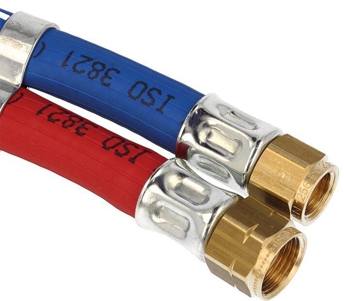 Sauerstoff-Acetylen-Schlauch 5 m montiert Sauerstoff-Acetylen-Schlauch 5 m montiert