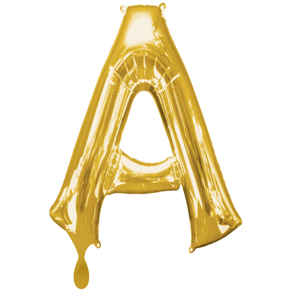 Folienballon XXL "Buchstabe A Gold" - 86 cm - gefüllt