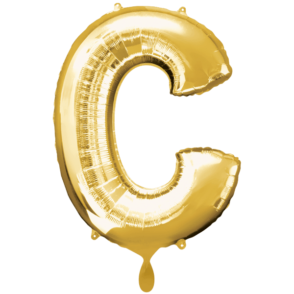 Folienballon XXL "Buchstabe C Gold" - 86 cm - gefüllt