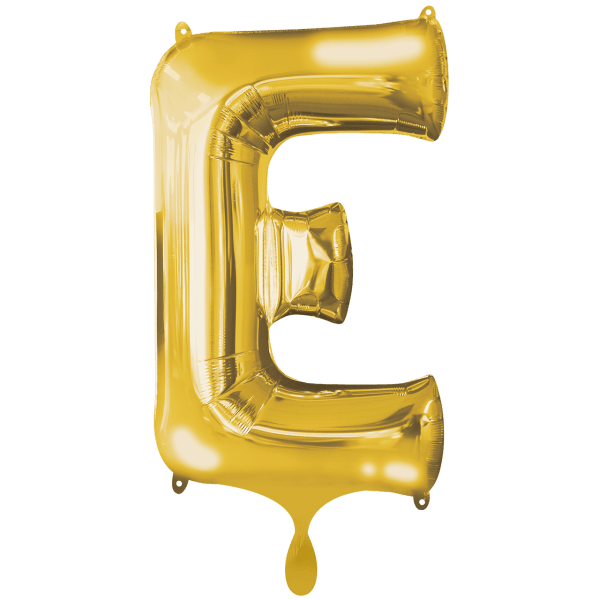 Folienballon XXL "Buchstabe E Gold" - 86 cm - gefüllt