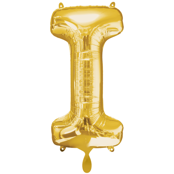 Folienballon XXL "Buchstabe I Gold" - 86 cm - gefüllt
