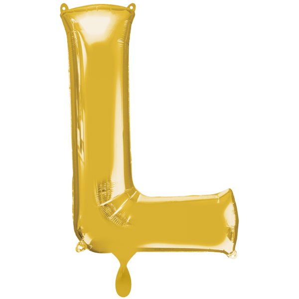 Folienballon XXL "Buchstabe L Gold" - 86 cm - gefüllt