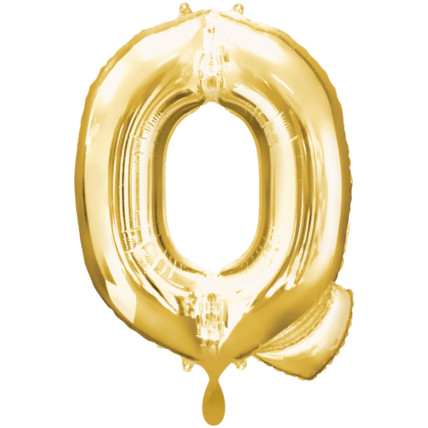 Folienballon XXL "Buchstabe Q Gold" - 86 cm - gefüllt