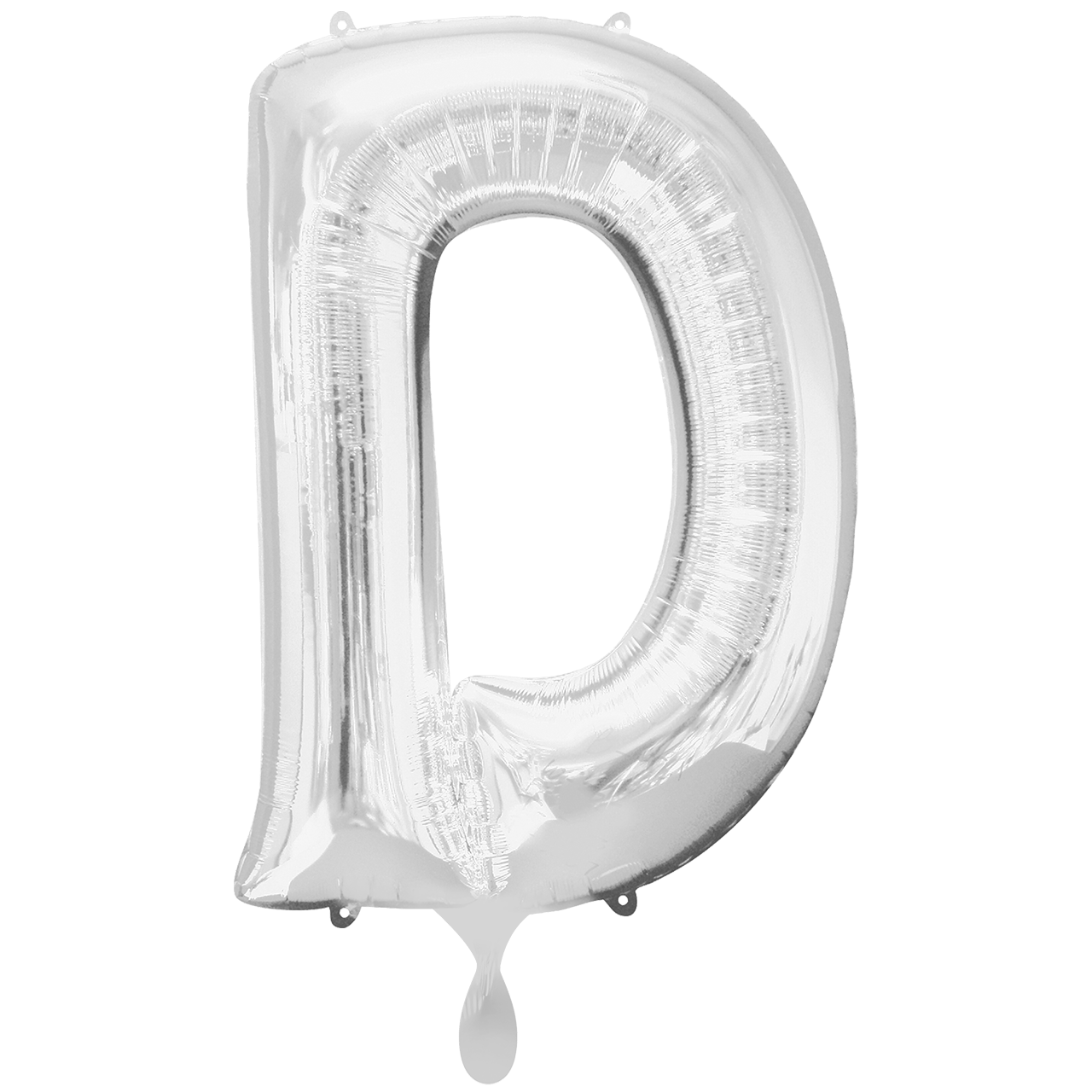 Folienballon XXL "Buchstabe D Silber" - 86 cm - gefüllt