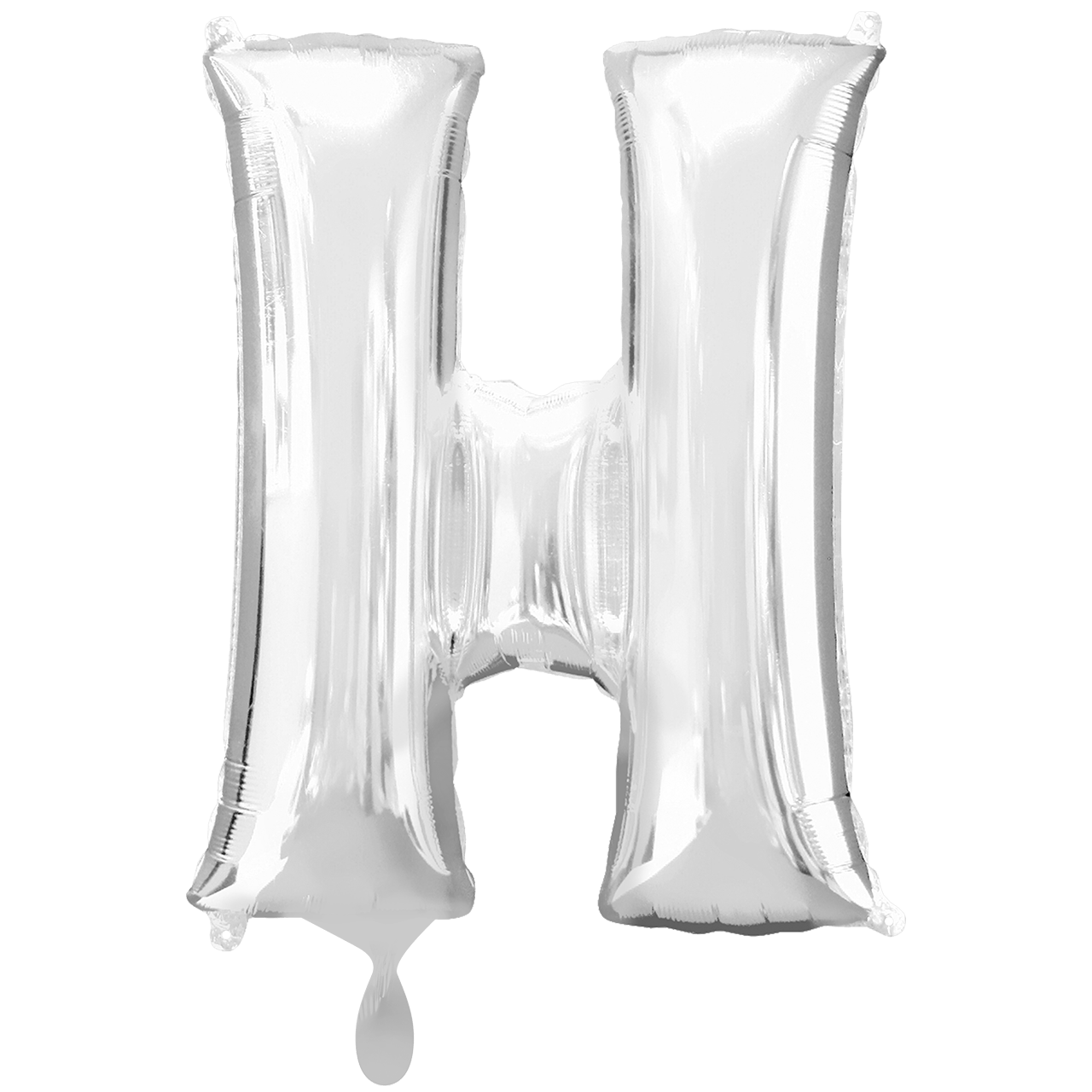 Folienballon XXL "Buchstabe H Silber" - 86 cm - gefüllt