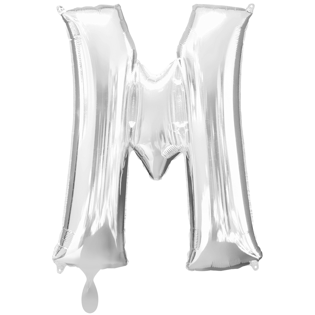 Folienballon XXL "Buchstabe M Silber" - 86 cm - gefüllt