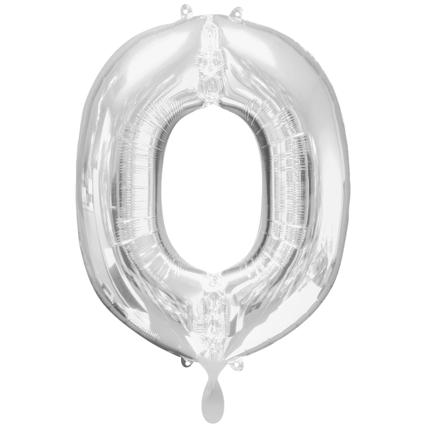 Folienballon XXL "Buchstabe O Silber" - 86 cm - gefüllt