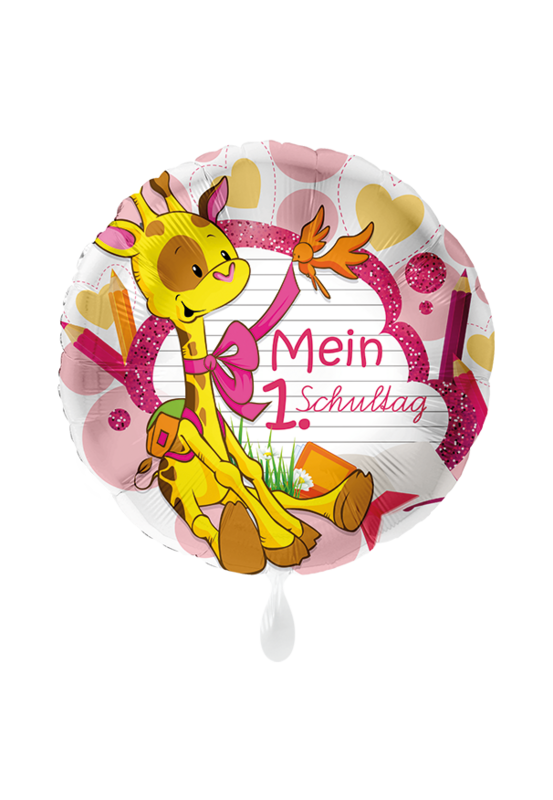 Folienballon "Mein 1. Schultag Giraffe" - 45 cm - gefüllt