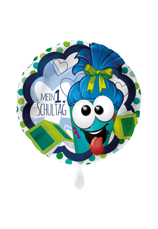 Folienballon Folienballon "Mein 1. Schultag blau" - 45 cm - gefüllt