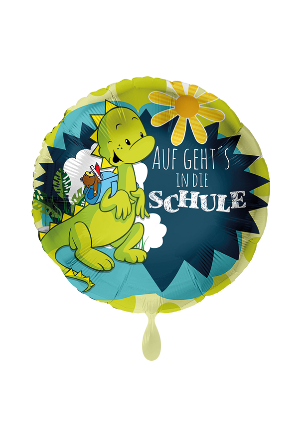 Folienballon "Auf geht's in die Schule" - 45 cm - gefüllt
