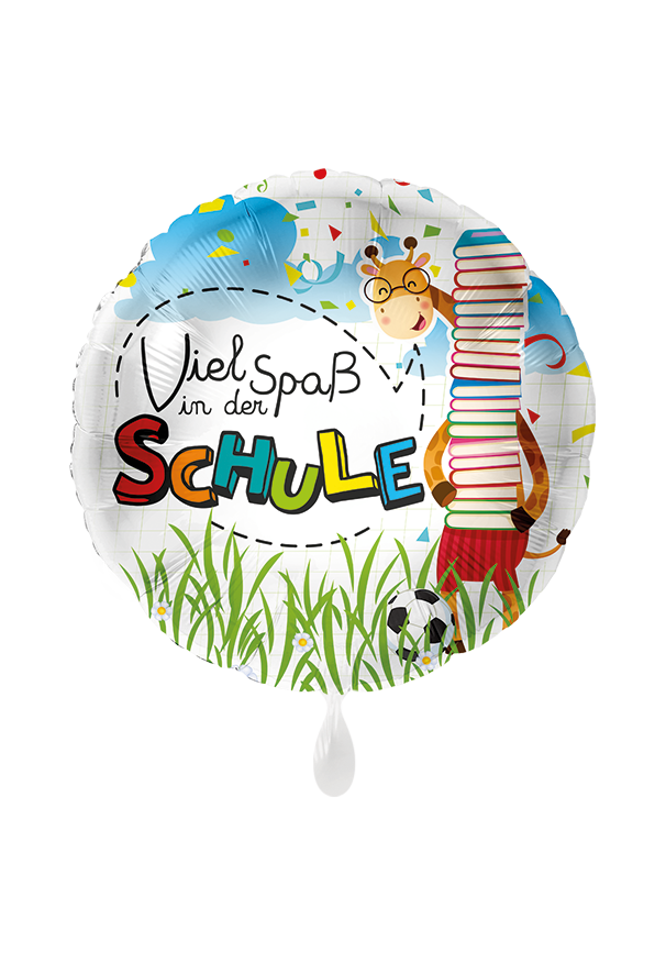 Folienballon "Viel Spaß in der Schule" - 45 cm - gefüllt