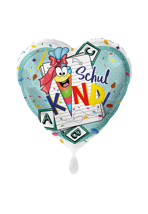 Folienballon "Schulkind" - 45 cm - gefüllt