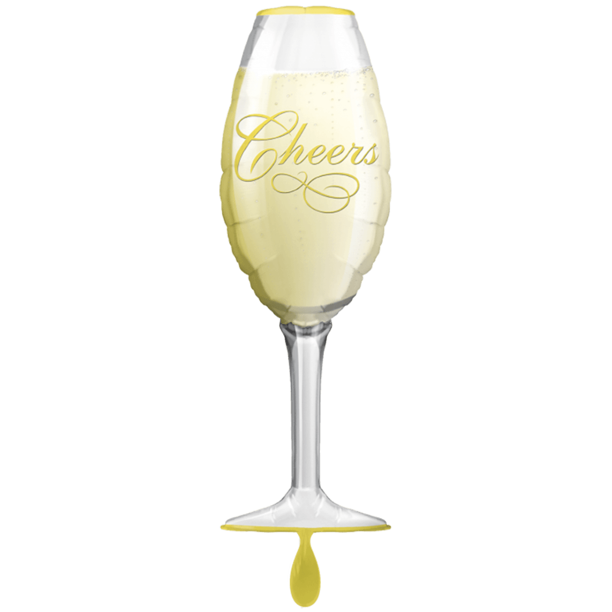 Folienballon XXL "Cheers - Champagnerglas" - 35 x 97 cm - gefüllt