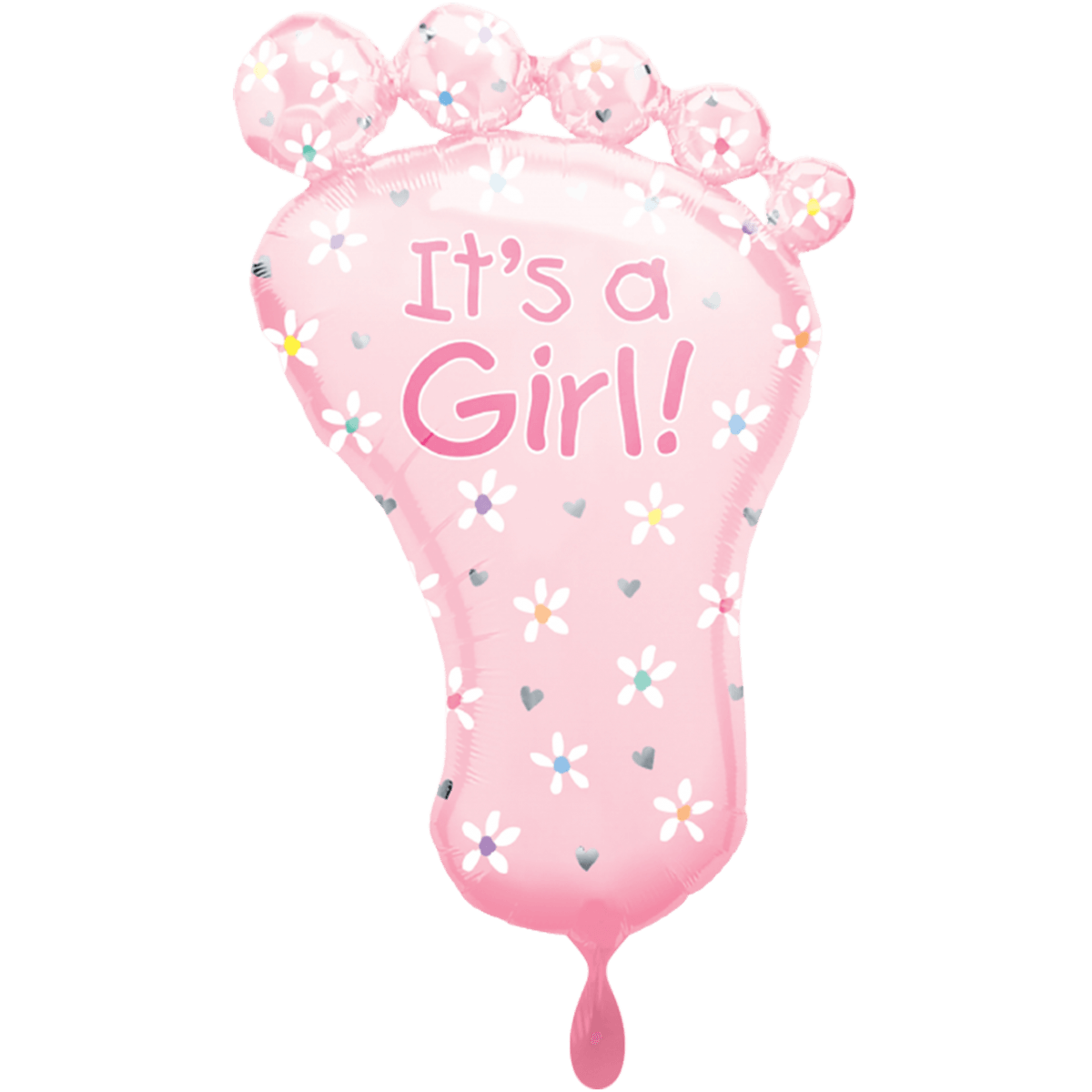 Folienballon XXL "It's a Girl Foot" - 82 cm - gefüllt