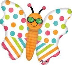 Folienballon XXL Butterfly Fun in the Sun ca. 76 x 60 cm - gefüllt