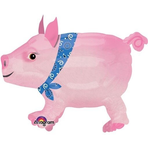 Folienballon XL AirWalker Piggy  ca. 61 x 41 cm - gefüllt