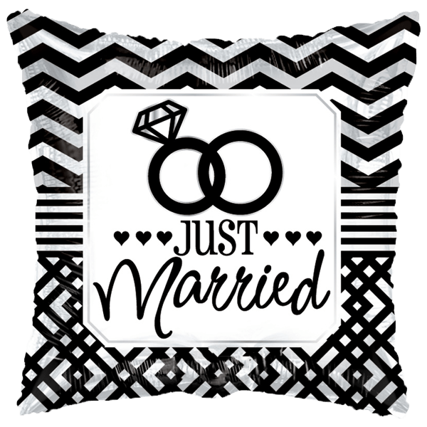 Folienballon "Just Married" - 46 cm - gefüllt