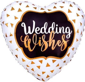 Folienballon "Wedding Wishes gold" - 43 cm - gefüllt