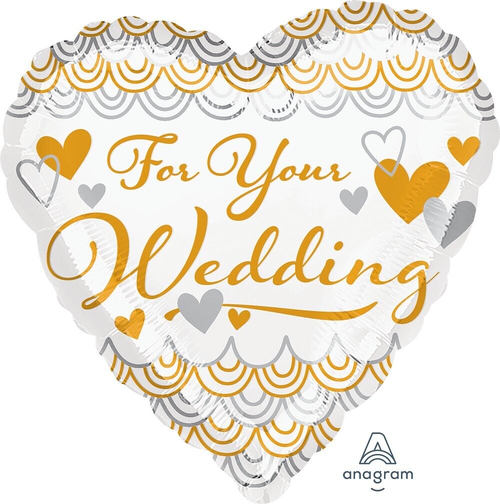 Folienballon "For your Wedding" - 43 cm - gefüllt