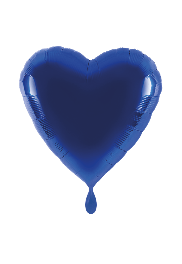 Folienballon Herz "Blau" - 45 cm - gefüllt