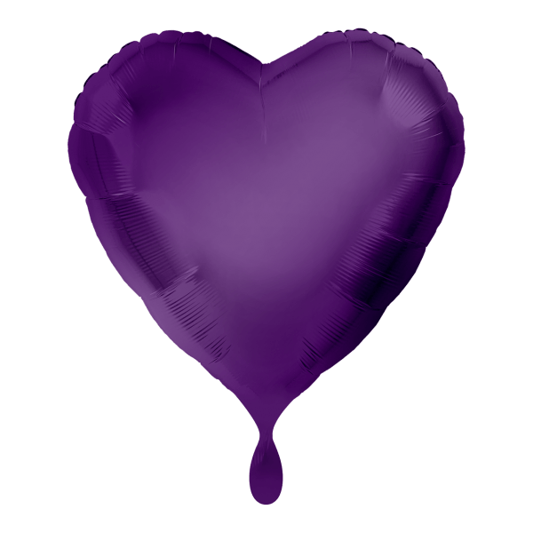 Folienballon Herz "Lila" - 45 cm - gefüllt