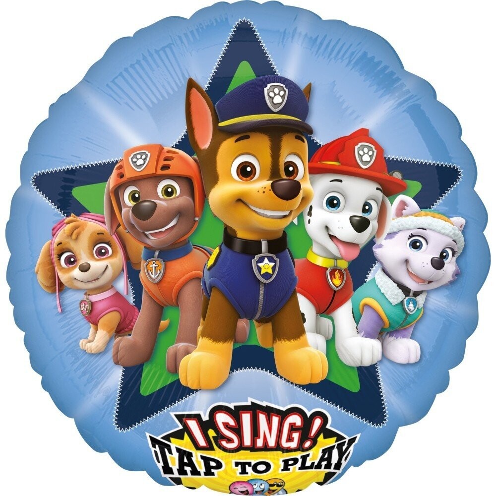 Folienballon XXL singend "Paw Patrol" - 71 cm - gefüllt