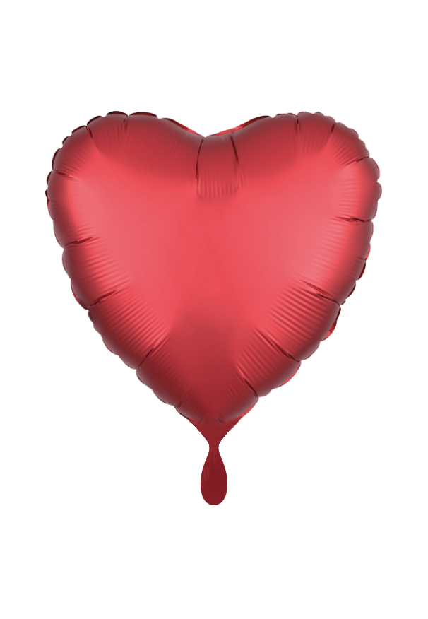 Folienballon Herz "Rot Satin" - 45 cm - gefüllt