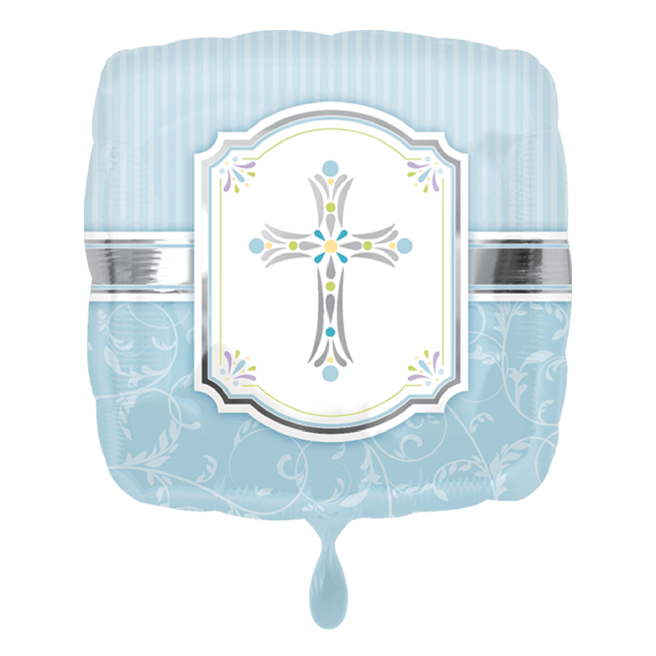 Folienballon Kreuz Blau - 43 cm - gefüllt