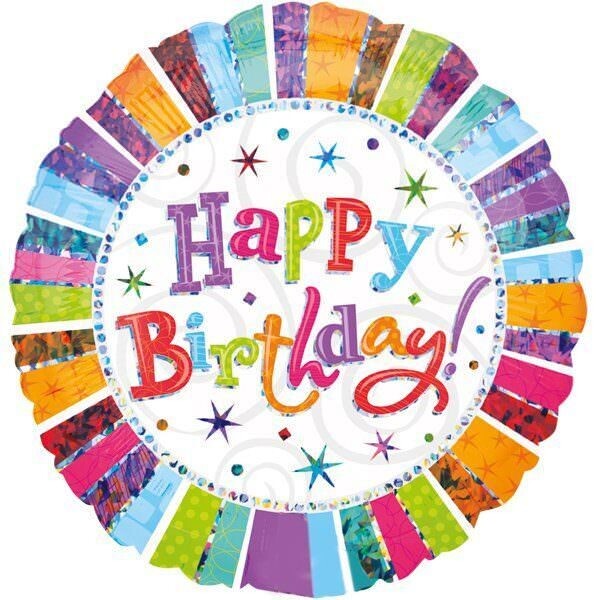 Folienballon Happy Birthday Radiant - 45 cm - gefüllt