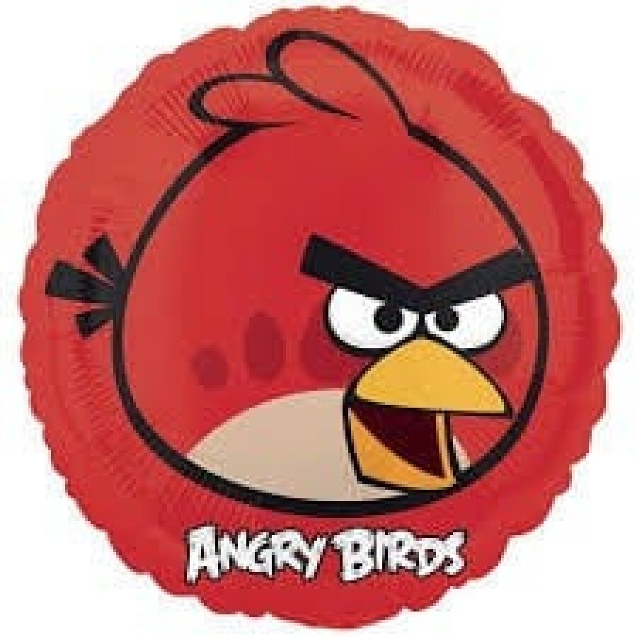 Folienballon "Angry Bird Rot" - 45 cm - gefüllt