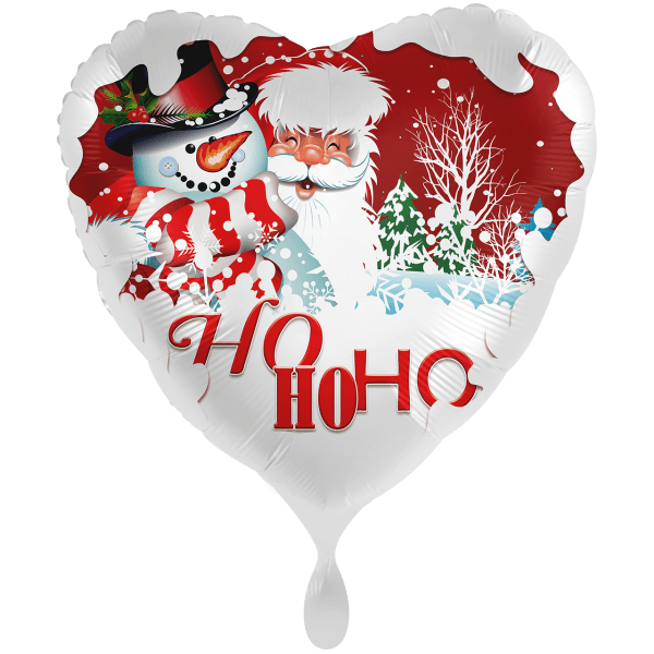 Folienballon "X-MAS Herz HoHoHo" - 45 cm - gefüllt