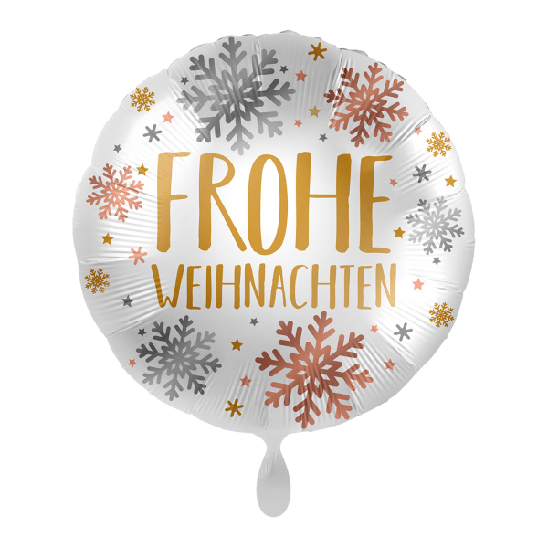 Folienballon "X-MAS Snowflakes Weiß" - 45 cm - gefüllt