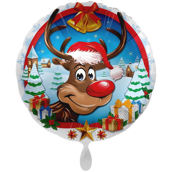 Folienballon "X-MAS Rentier" - 45 cm - gefüllt