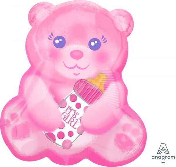 Folienballon "Baby Teddy Pink" - 38x43 cm - gefüllt