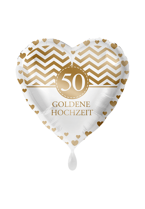 Folienballon "Goldhochzeit - 50 Jahre" - 45 cm - gefüllt