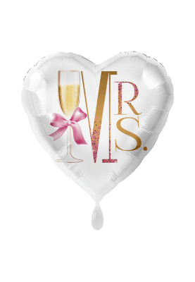 Folienballon Hochzeit Mrs.  - 43 cm - gefüllt