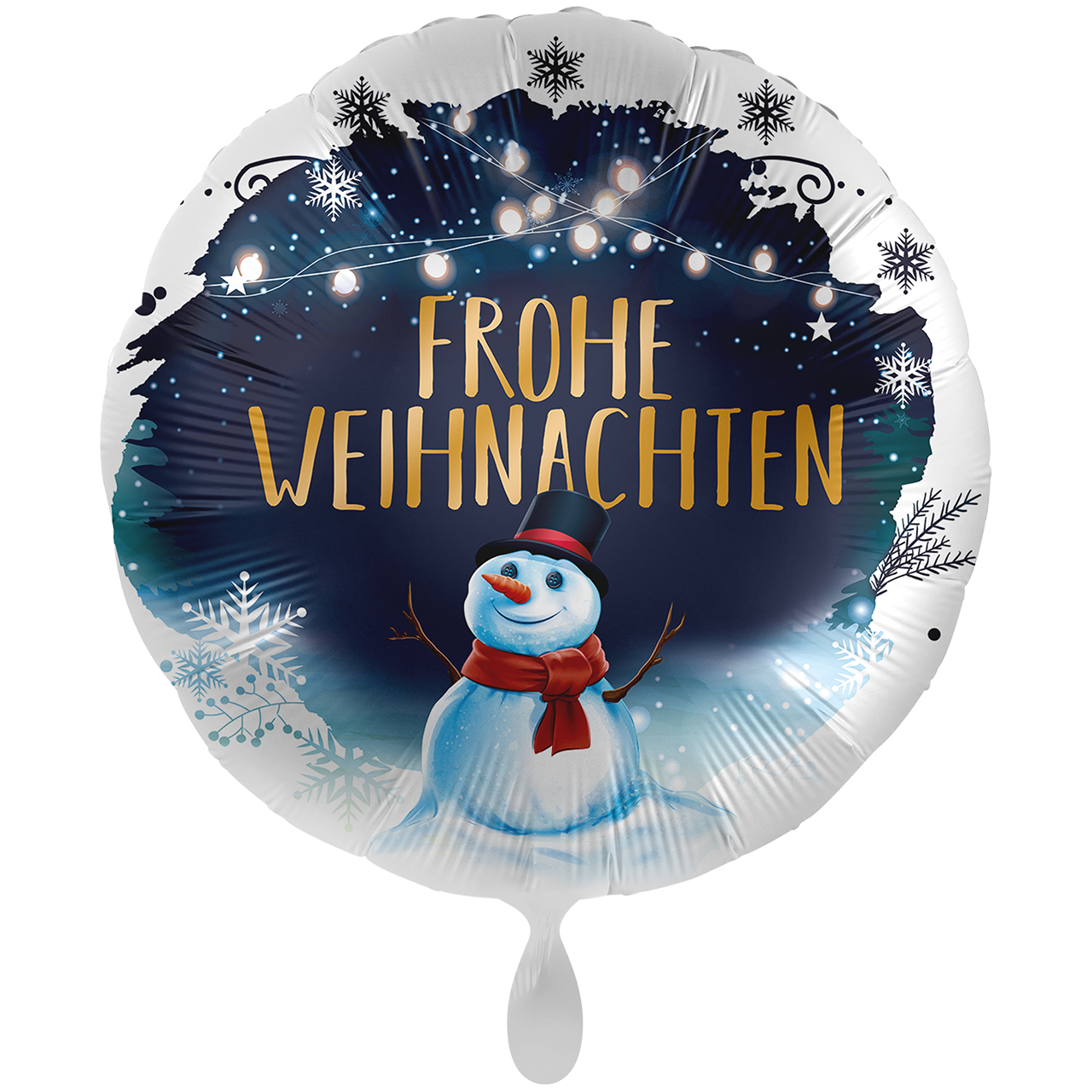 Folienballon "X-MAS Frohe Weihnachten Schneemann" - 45 cm - gefüllt