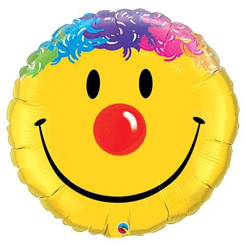 Folienballon "Smiley Clown" - 45 cm - gefüllt